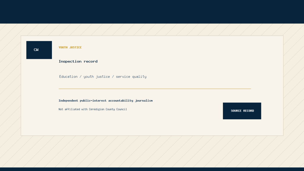 Neutral report-style visual for a youth justice or education evidence record.